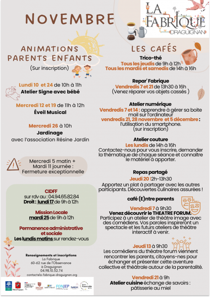 Programme de Novembre