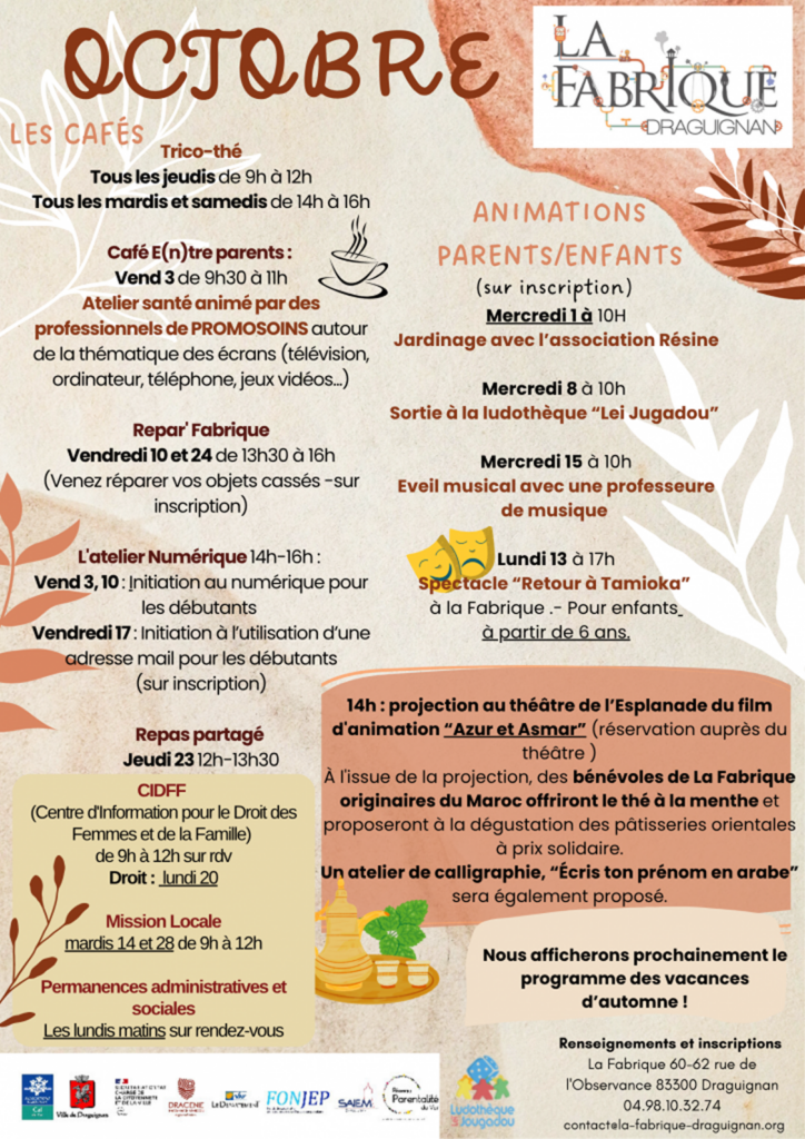 Programme d&rsquo;Octobre