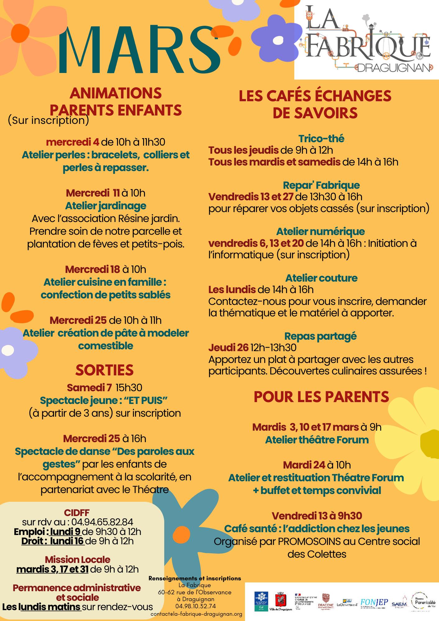 Programme de mars 2026