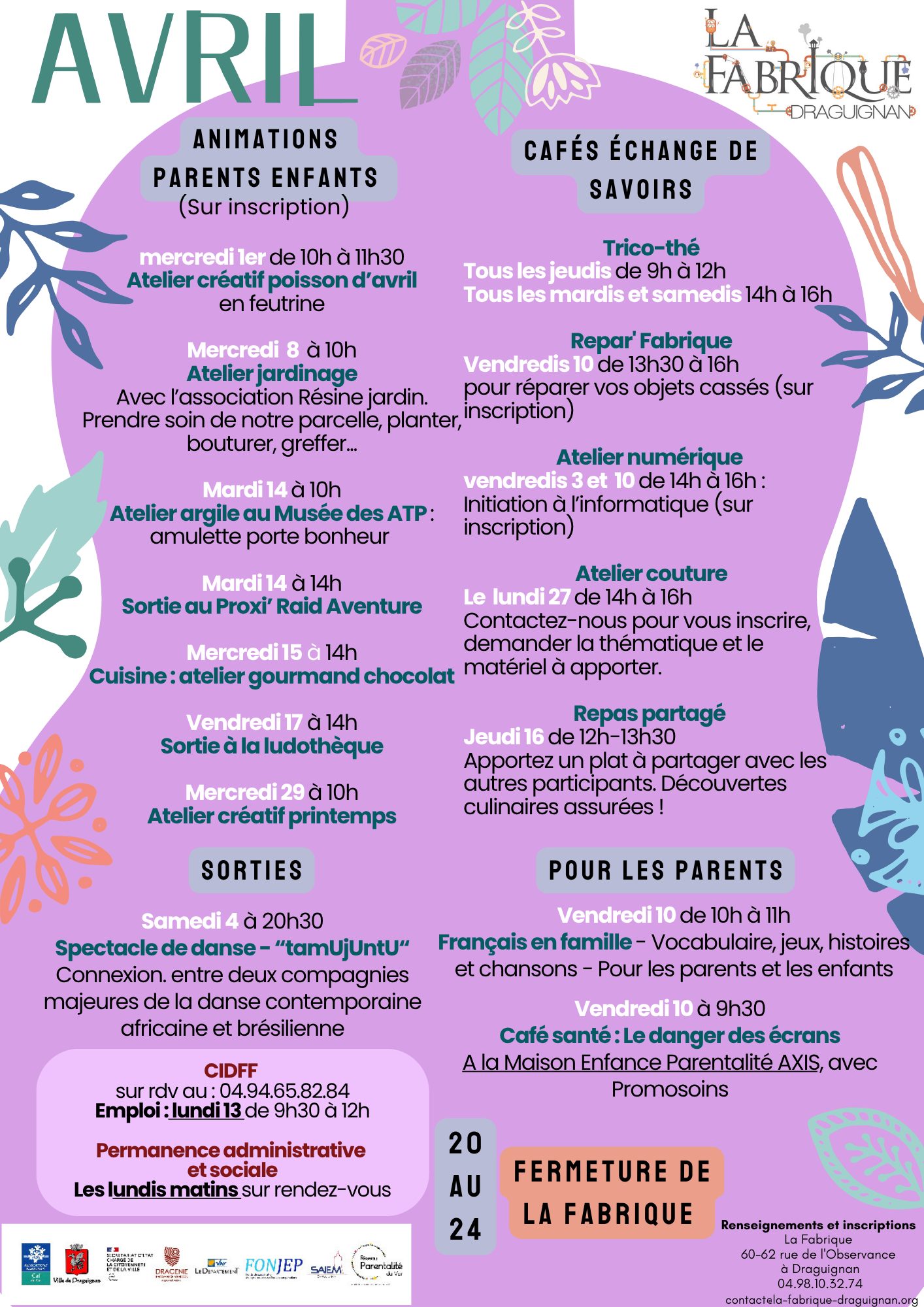 Programme de avril 2026