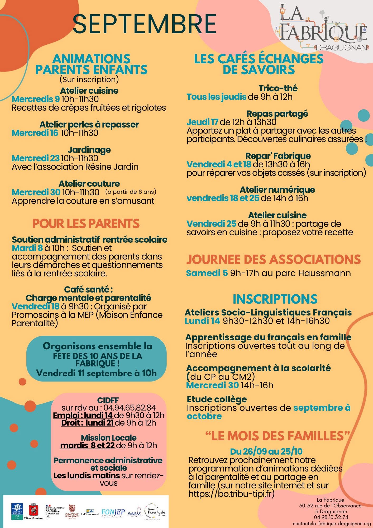 Programme de septembre 2026